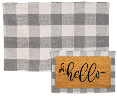 Gray Buffalo Check Door Mat, 36x24 - The Fox Decor